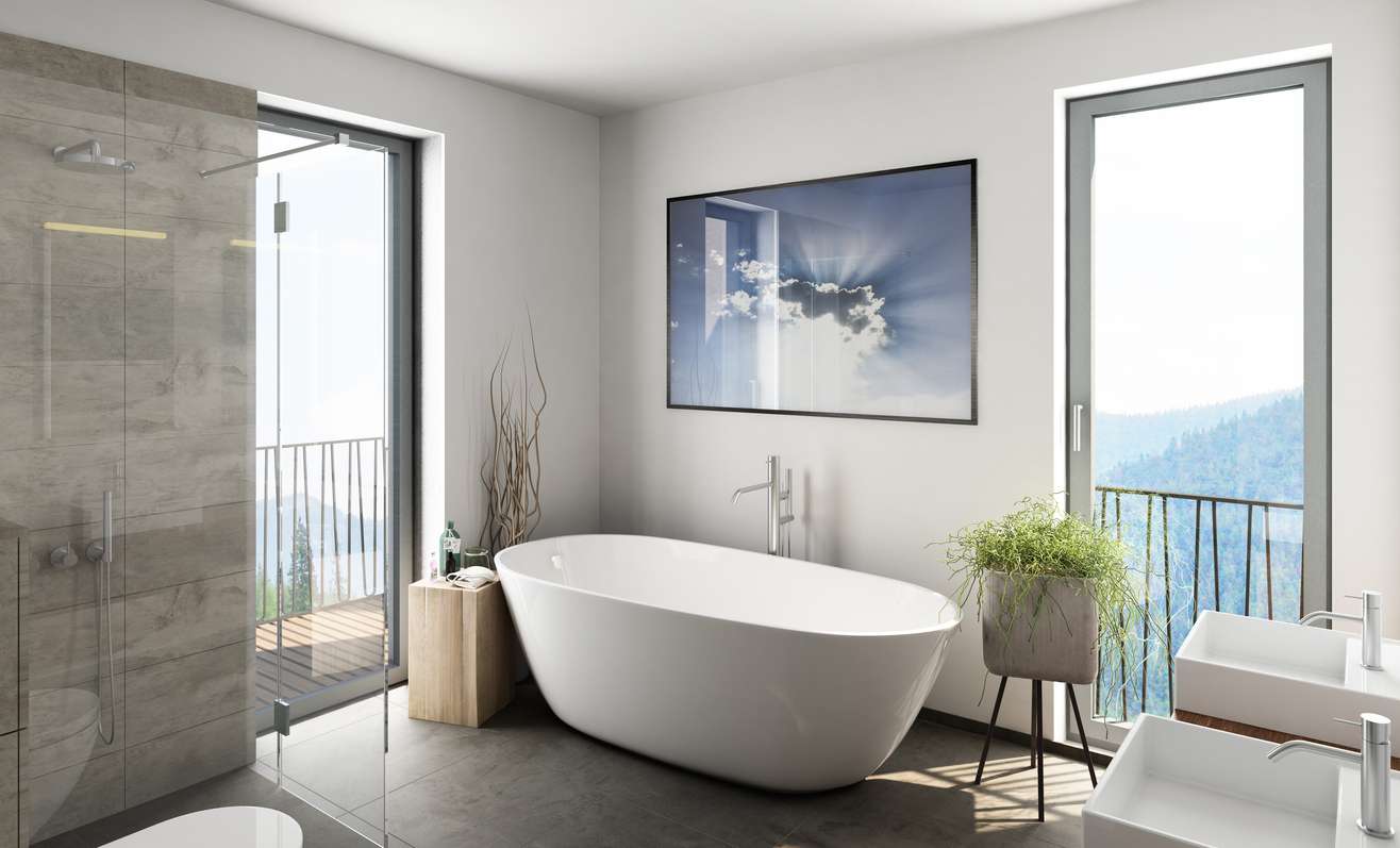 bathroom remodel in boise - freestanding tub